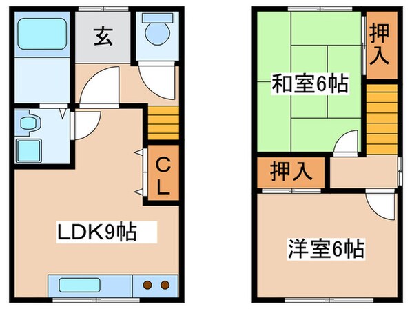 西村貸家の物件間取画像